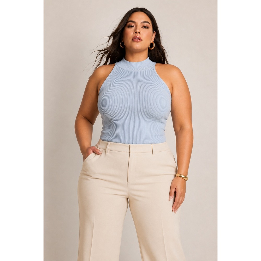 Aritzia Babaton Sculpt Knit Mockneck Halter Top Plus Size Womens 2XL Office work